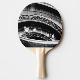 Raquete De Ping Pong Escada em espiral preta e branca