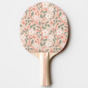 Raquete De Ping Pong Escarlate Pimpernel Florals and Buds - Branco e Ro