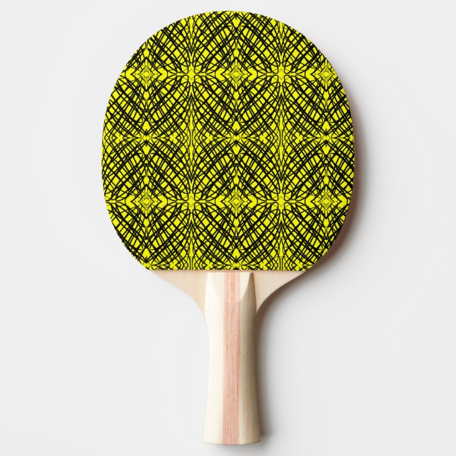 Raquete De Ping Pong Escrivora Simples | Inclinação Espelho | Amarelo | (Frente)