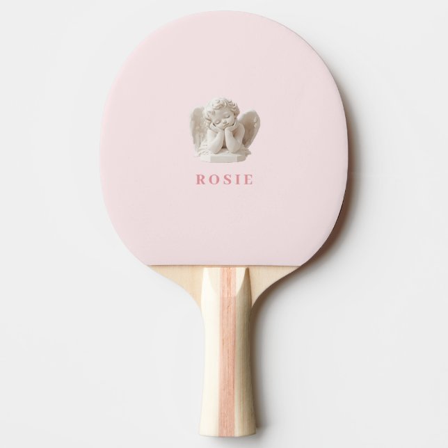 Raquete De Ping Pong Escultura de Anjo com Dormência Personalizada (Frente)