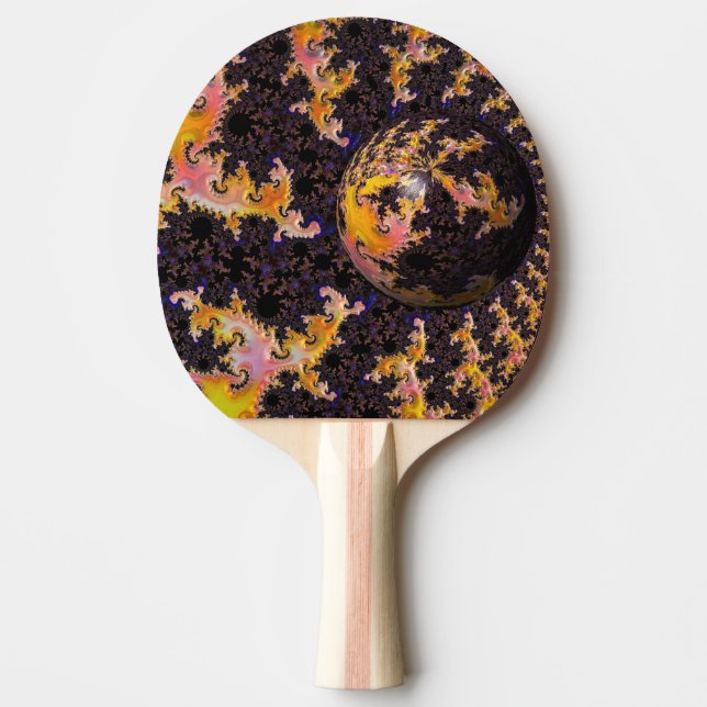 Raquete De Ping Pong Esfera de Tempestade de Fogo Fractal (Frente)