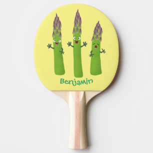 Raquete De Ping Pong Espargos bonitos cantando caricaturas de trio vege