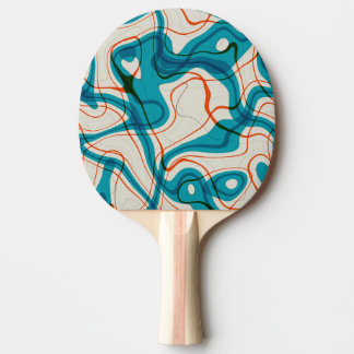 Raquete De Ping Pong Espirais Turquesa e Vermelho