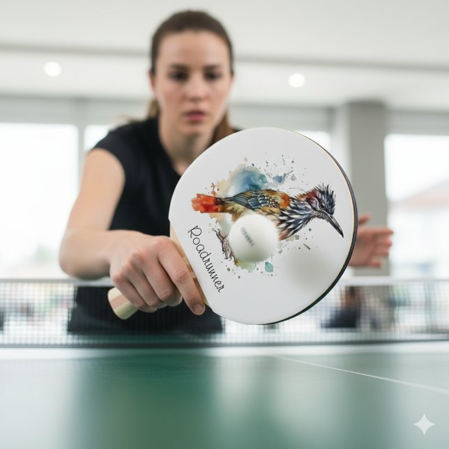 Raquete De Ping Pong Espírito do Deserto, Roadrunner em Aquarela, perso (Criador carregado)