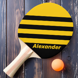 Raquete De Ping Pong Esporte Segurança Abelha Listras Nostálgicas com N