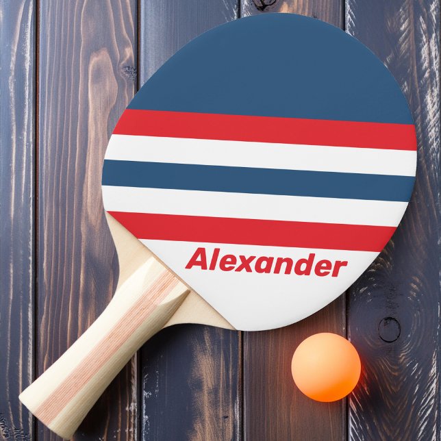 Raquete De Ping Pong Esportes Postman Nostalgic Strips com Nome (Criador carregado)