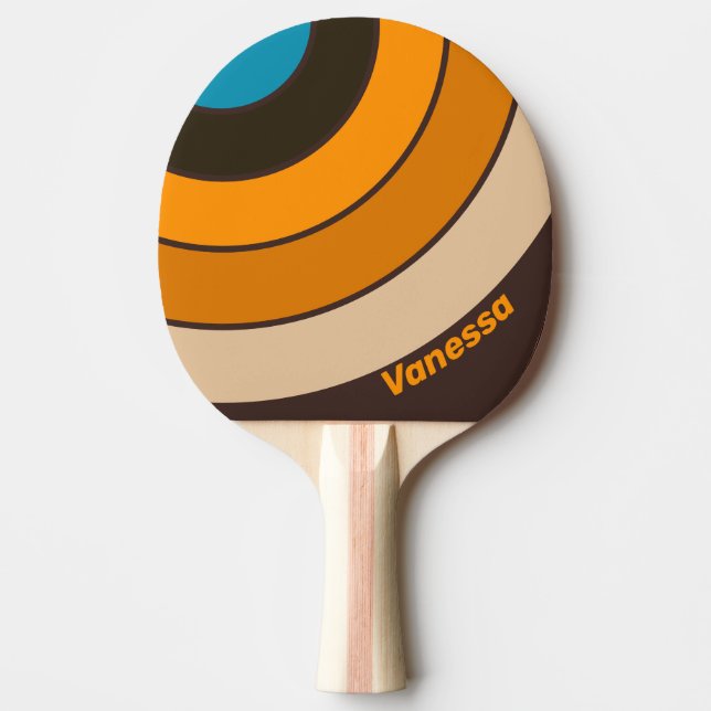 Raquete De Ping Pong Espresso Drift Circle Stripe with Name (Frente)