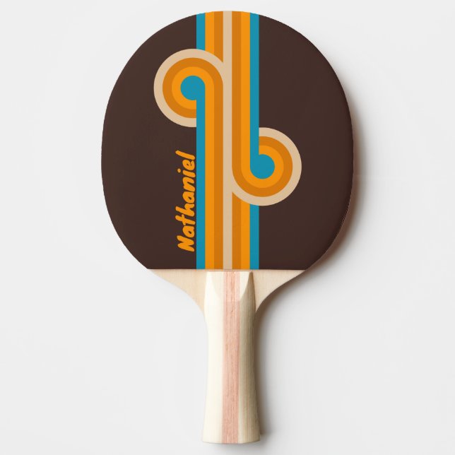 Raquete De Ping Pong Espresso Drift Stripe Loop com Nome (Frente)