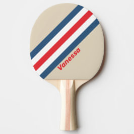 Raquete De Ping Pong Esquadrão Vintage Listrado com Nome