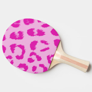 Raquete De Ping Pong Estampa de leopardo rosa quente