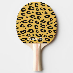 Raquete de ping pong estampa leopardo para tênis d