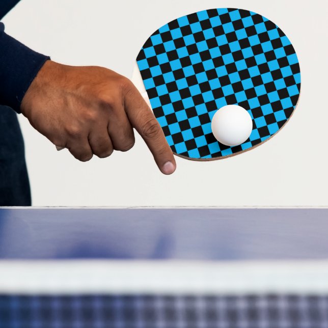 Raquete De Ping Pong Estampa Xadrez Azul e Preto (Insitu)