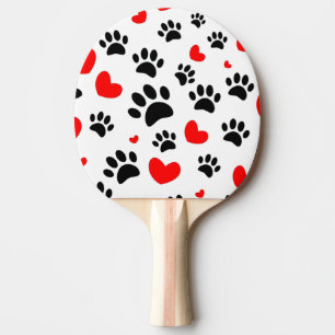 Raquete De Ping Pong Estampas De Cães Aleatórias E Corações Vermelhos