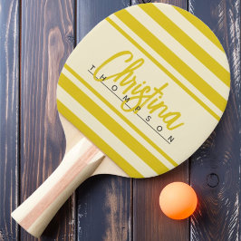 Raquete De Ping Pong Estandarte de Polo Meados do Século Pintado de Lim