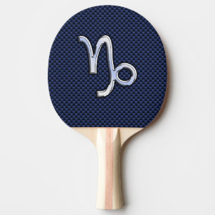 Raquete De Ping Pong Estilo azul da fibra do carbono do símbolo do
