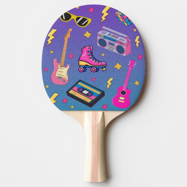 Raquete De Ping Pong Estilo de Tendência Moderna dos anos 80 Bonito Neo (Frente)