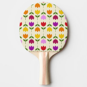 Raquete De Ping Pong Estilo escandinavo Colorido no Padrão de Flor Crm