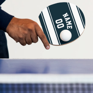 Raquete De Ping Pong Estilo Jersey Azul e Branco Personalizado