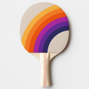 Raquete De Ping Pong Estilo retrô colorido arte arco-íris