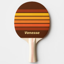 Raquete De Ping Pong Estilo Vintage em Listras com Nome