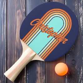 Raquete De Ping Pong Estilos de Arco Vintage Listras com Nome