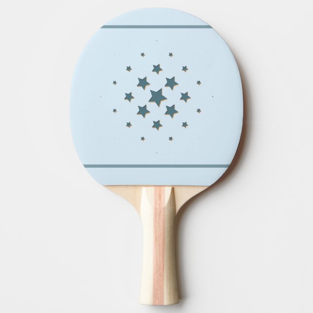 Raquete De Ping Pong Estrelas Azuis (Frente)