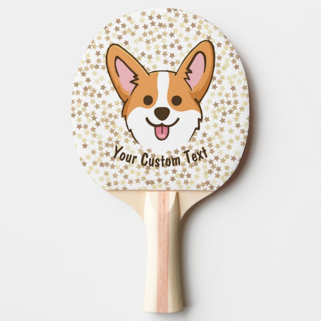 Raquete De Ping Pong Estrelas de Cão-Papoeiro Personalizadas Pembroke W (Frente)