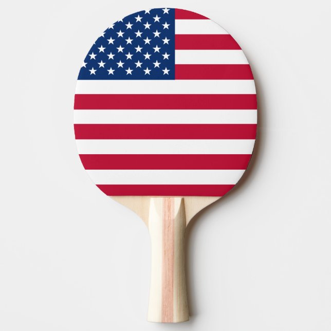 Raquete De Ping Pong Estrelas e faixas de bandeira americanas (Frente)