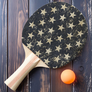 Raquete De Ping Pong Estrelas e Listras Vintage