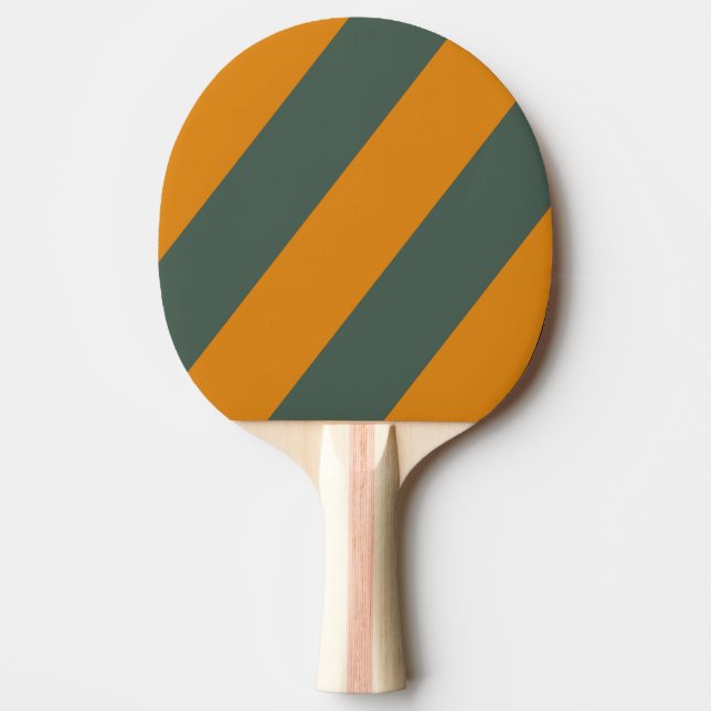 Raquete De Ping Pong Estrias Negrito De Ferrugem Laranja Retroativa (Frente)