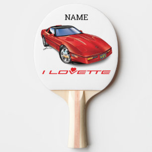 RAQUETE DE PING PONG EU AMO DESIGN DE CARRO ÚNICO