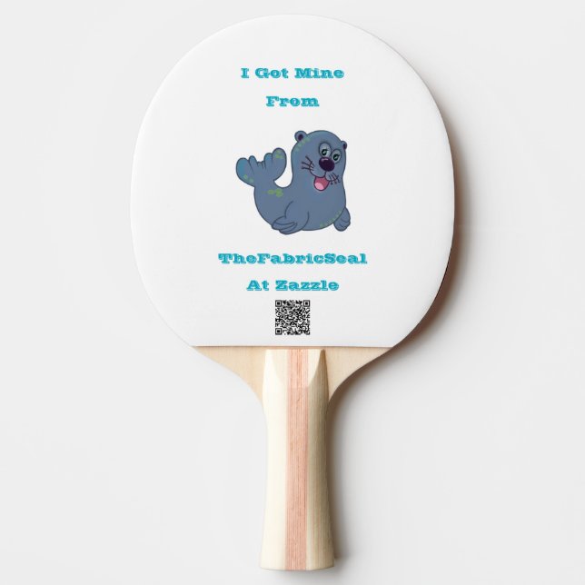 Raquete De Ping Pong Eu Peguei O Meu Do Selo De Tecido No Zazzle (Frente)