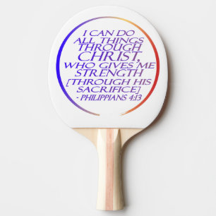 Raquete De Ping Pong Eu posso fazer tudo através da Bíblia Cristo Verse