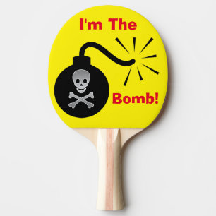 Raquete De Ping Pong Eu sou a pá de Pong do sibilo do crânio da bomba
