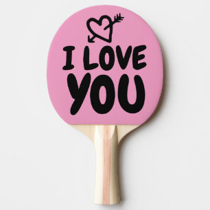RAQUETE DE PING PONG EU TE AMO PING PONG PADDLE PARA A MULHER OU NAMORA