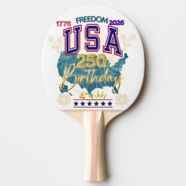 RAQUETE DE PING PONG EUA 250 ANOS DE LIBERDADE