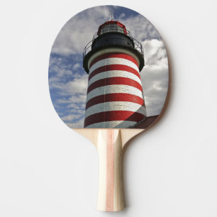 Raquete De Ping Pong EUA, Maine, Lubec. Farol West Quoddy Head