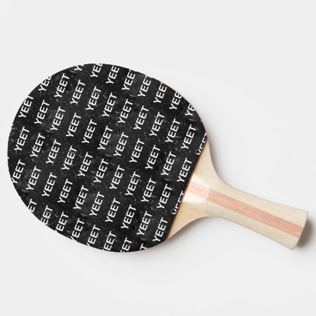 Raquete De Ping Pong Exclamação de Mármore Preto com Expressão de Época (Lateral)
