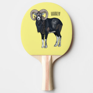 Raquete De Ping Pong Exemplo de desenho animado de ovelhas Mouflon