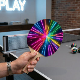 Raquete De Ping Pong Explosão Arco-íris Neon Estrela Explodindo