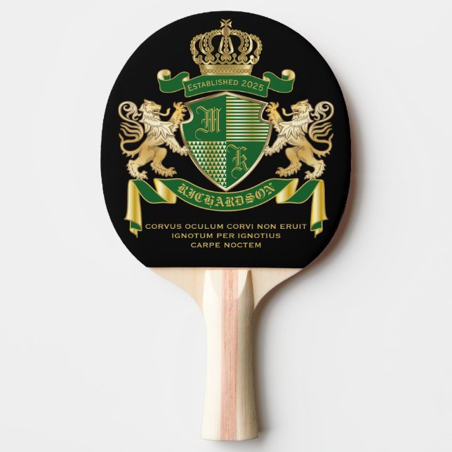 Raquete De Ping Pong Faça seu próprio Casaco de armas emblema de leão D (Frente)