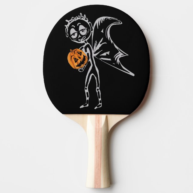 Raquete De Ping Pong Fadas De Abóbora Se Divertem No Halloween (Frente)
