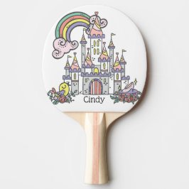 Raquete De Ping Pong Fairytale Castle Princess Custom Name