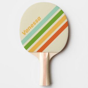 Raquete De Ping Pong Faixa Angulada Retro ABC Street com Nome