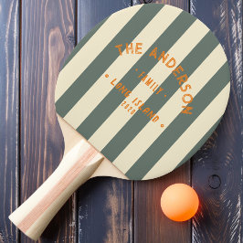 Raquete De Ping Pong Faixa Cinza Quente à Beira-Mar & Nome da Família