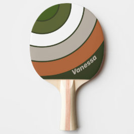 Raquete De Ping Pong Faixa Circular do Bosque Nebuloso com Nome