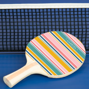 Raquete De Ping Pong Faixa de cores com o ambiente de praia Adicione