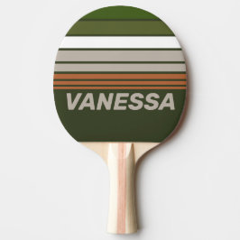 Raquete De Ping Pong Faixa de Horizonte de Bosque Nebuloso com Nome