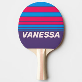 Raquete De Ping Pong Faixa de Horizontes da Uva Elétrica Retro com Nome