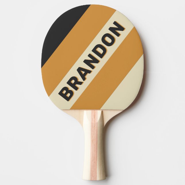 Raquete De Ping Pong Faixa de Negrito do Horizonte do Ouro Retroativo c (Frente)